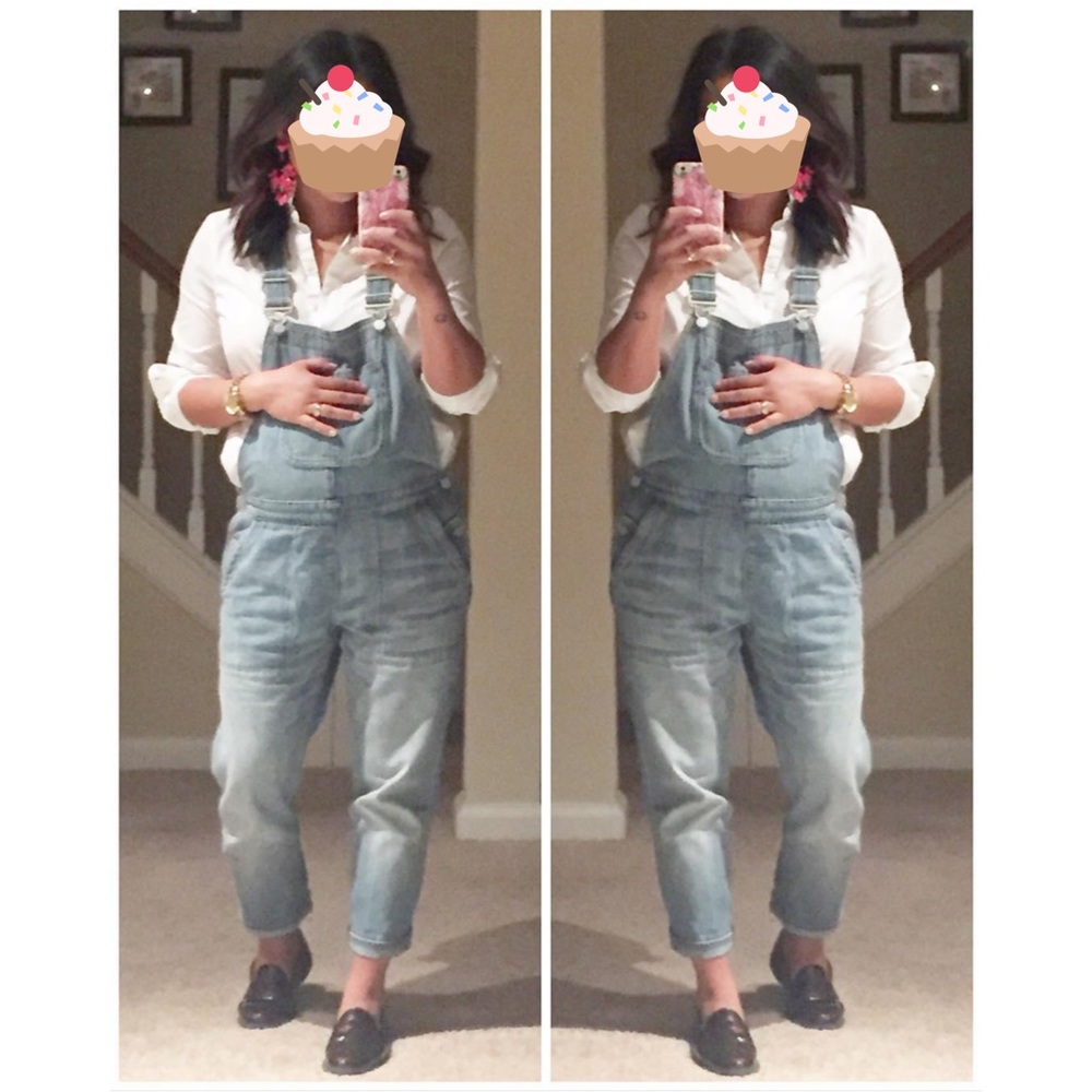 Gap modern relaxed overalls cropped Small Petite